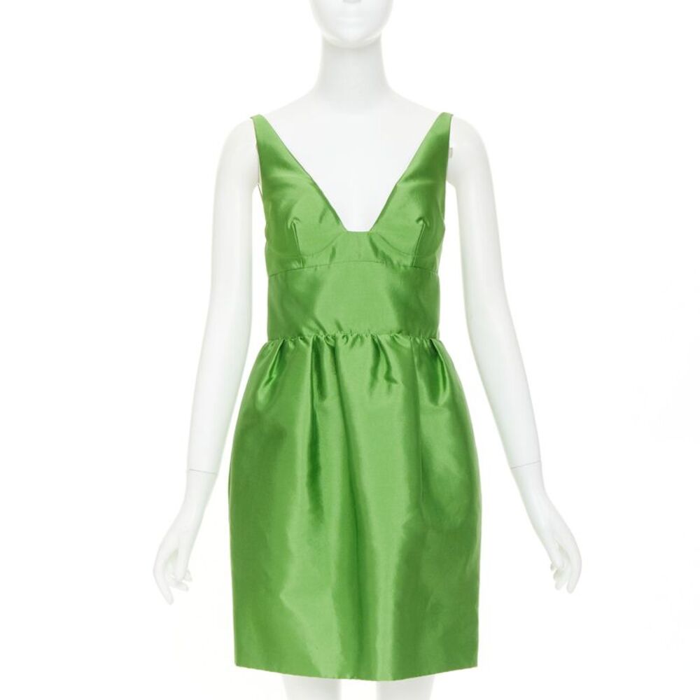 Prada 2022 Silk Sweetheart Mini Dress